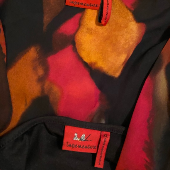 Anthropologie Tapemeasure Blouse XL Chiffon 3/4 Sleeve Embellished V-Neck - Picture 10 of 13